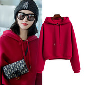 Γυναικείο φούτερ με κουκούλα σε κόκκινο χρώμα