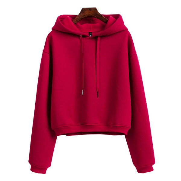 Γυναικείο φούτερ με κουκούλα σε κόκκινο χρώμα