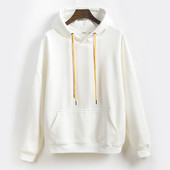 Μονόχρωμο γυναικείο φούτερ με κουκούλα και τσέπη, νέο μοντέλο