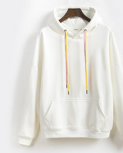 Μονόχρωμο γυναικείο φούτερ με κουκούλα και τσέπη, νέο μοντέλο