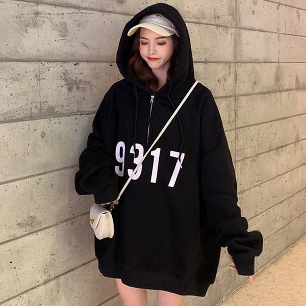 Naiste vaba kapuutsiga kampsun – must ja hall