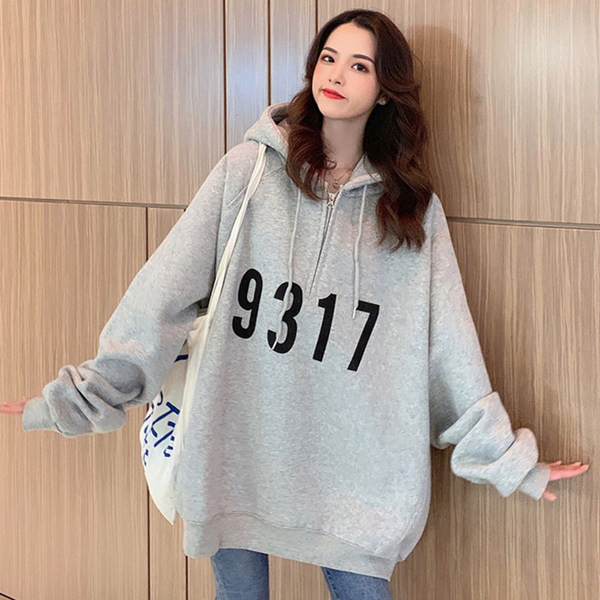 Naiste vaba kapuutsiga kampsun – must ja hall