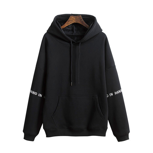 Γυναικείο αθλητικό φούτερ με κεντημένο κείμενο και κουκούλα