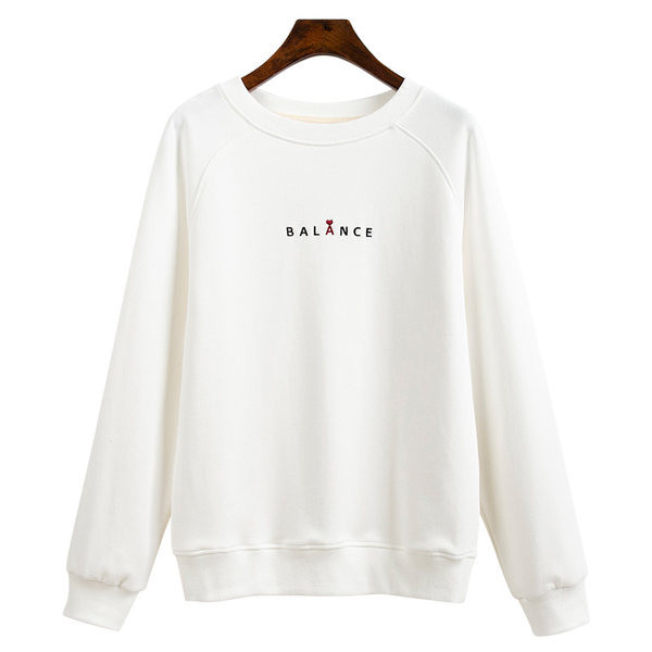 Naiste vabaaja dressipluus valge tekstiga