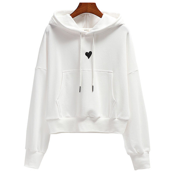 Naiste vabaaja dekoratiivse südamega dressipluus