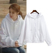 Γυναικείο φούτερ με κουκούλα σε λευκό χρώμα