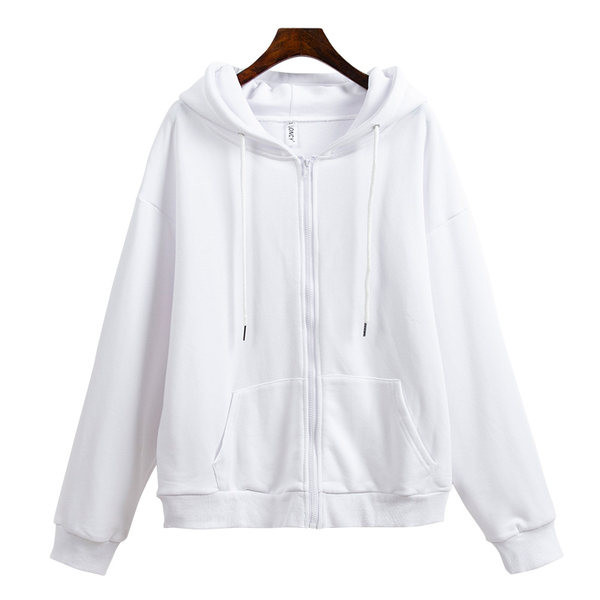 Γυναικείο φούτερ με κουκούλα σε λευκό χρώμα