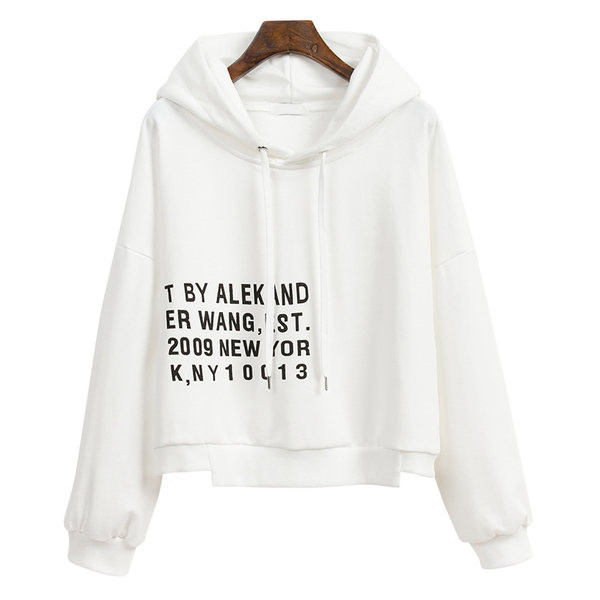 Дамски суичър с надпис и връзки подходящ за ежедневието