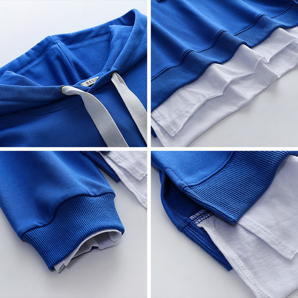 Női pulóverek - kapucnival és fűzővel