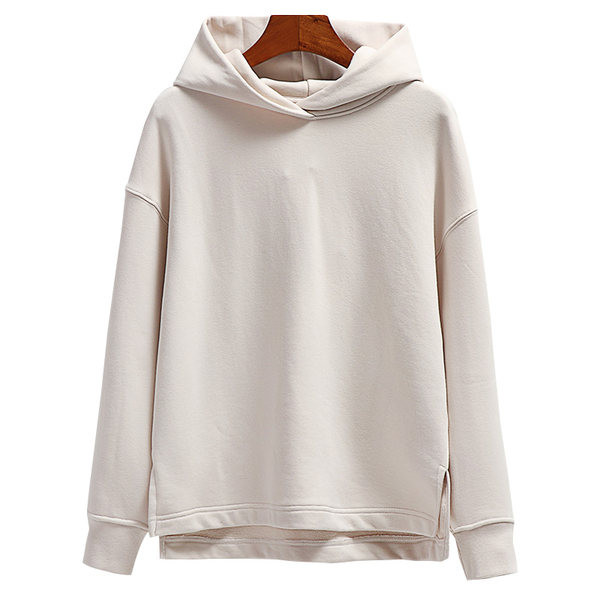 Naistele avara kaelusega kapuutsiga dressipluus