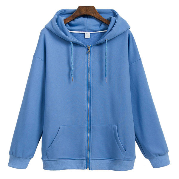 Alkalmi női pulóver zsebekkel, kék színben