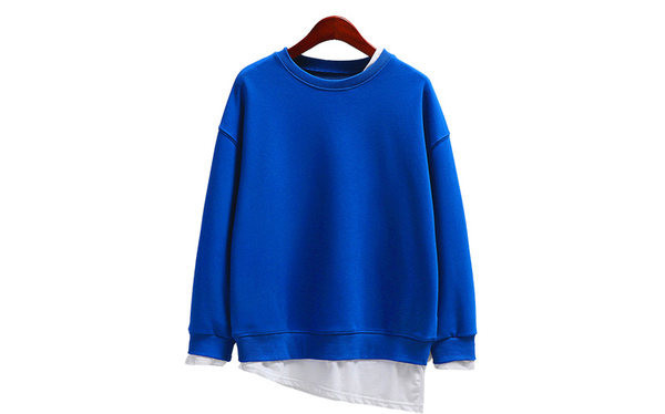 Jednobojna ženska majica s ovalnim izrezom i dugim rukavima