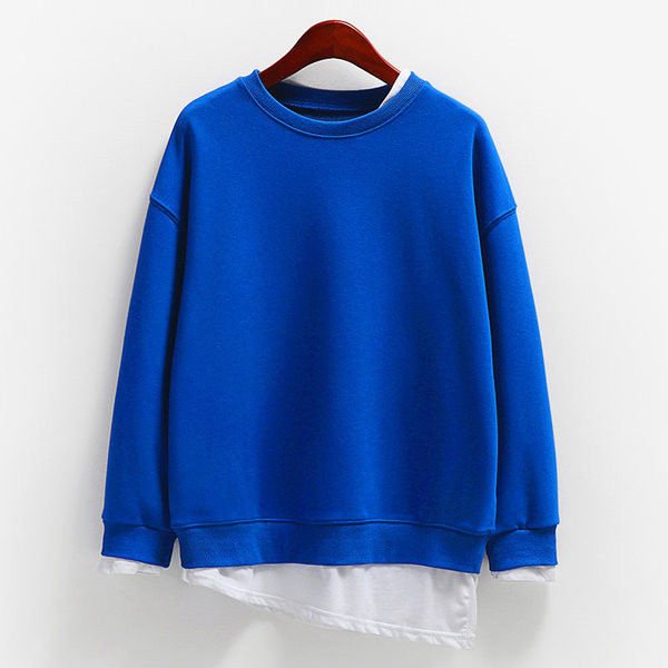 Jednobojna ženska majica s ovalnim izrezom i dugim rukavima