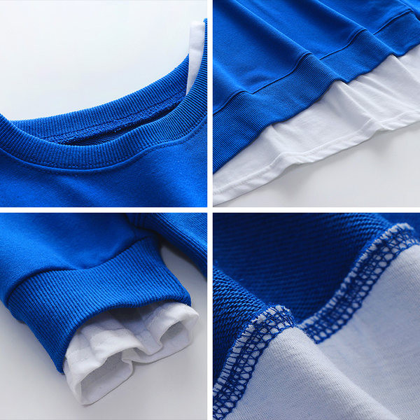 Jednobojna ženska majica s ovalnim izrezom i dugim rukavima