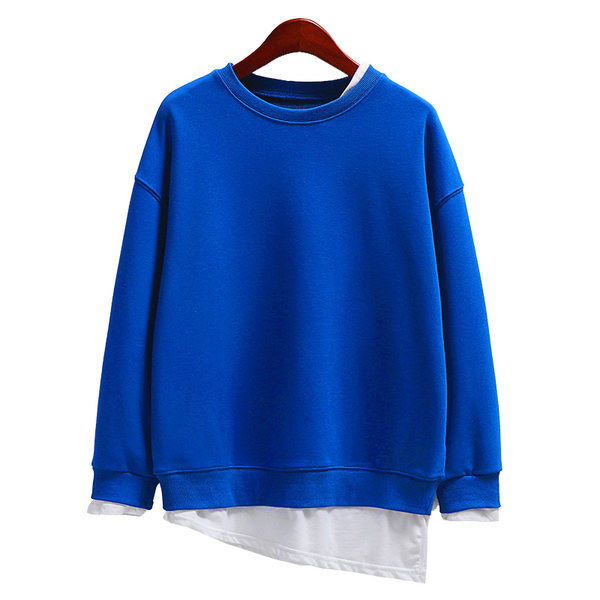 Jednobojna ženska majica s ovalnim izrezom i dugim rukavima