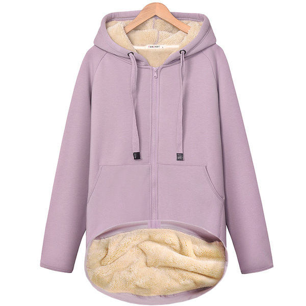 Γυναικείο πουπουλένιο φούτερ με κουκούλα και τσέπη