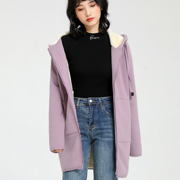 Γυναικείο πουπουλένιο φούτερ με κουκούλα και τσέπη