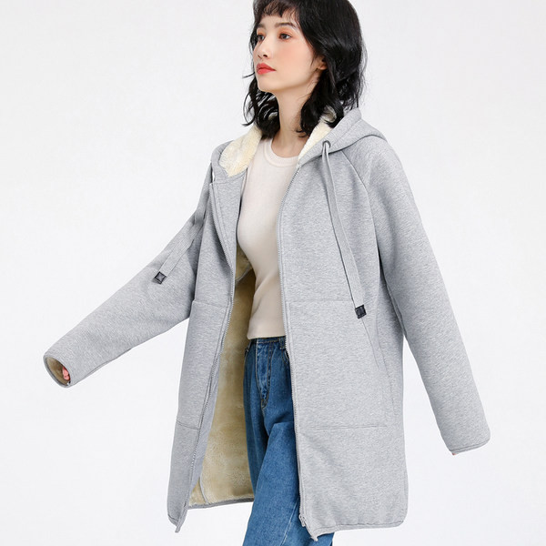 Γυναικείο πουπουλένιο φούτερ με κουκούλα και τσέπη