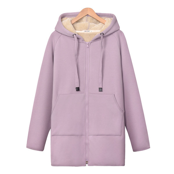 Γυναικείο πουπουλένιο φούτερ με κουκούλα και τσέπη