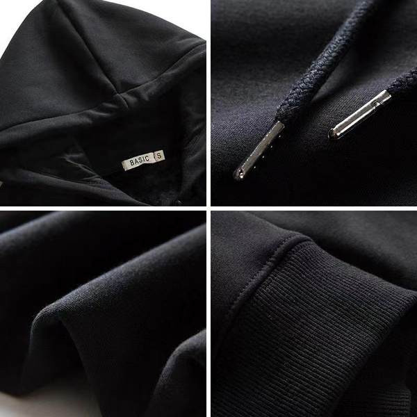 Μοντέρνο γυναικείο φούτερ με κουκούλα σε μαύρο χρώμα