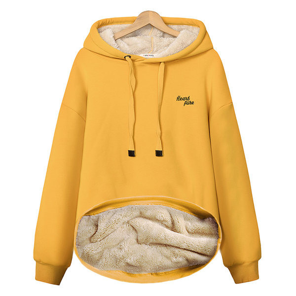 Debela zimska ženska majica s podstavom od baršuna i izvezenim natpisom