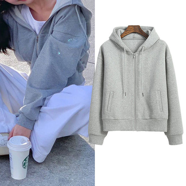 Novi model casual ženske majice s kapuljačom i kopčanjem na patent