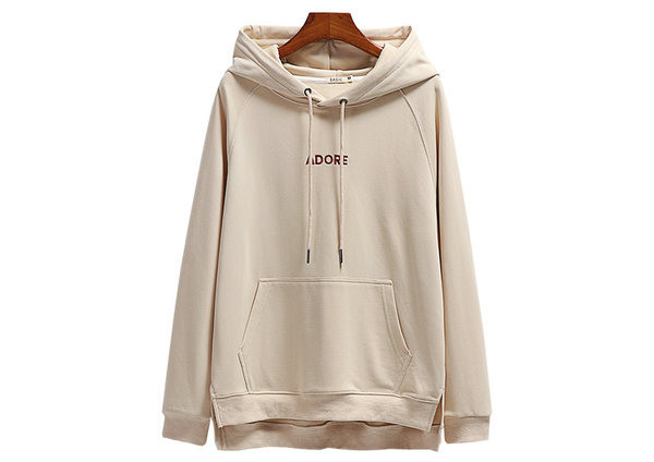 Női alkalmi pulóver kapucnival és zsebbel