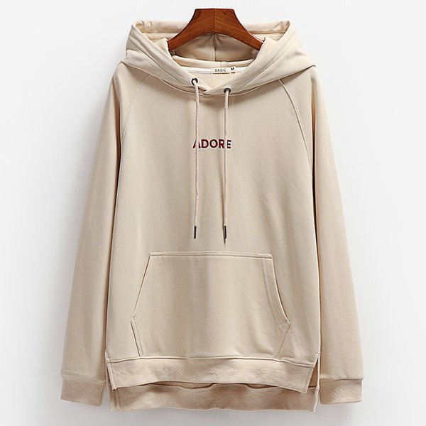 Női alkalmi pulóver kapucnival és zsebbel