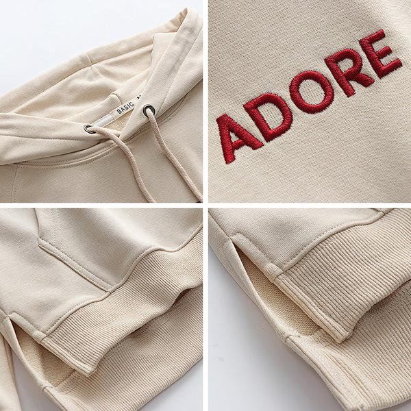 Női alkalmi pulóver kapucnival és zsebbel