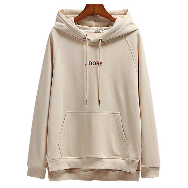 Női alkalmi pulóver kapucnival és zsebbel