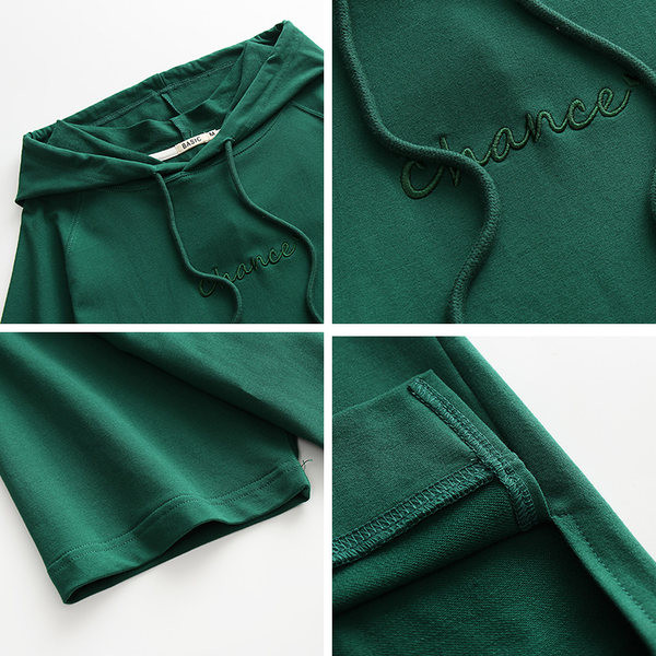 Ženska ležerna majica s kapuljačom 3/4 rukava