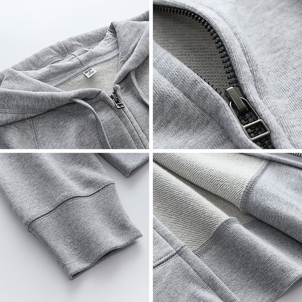 Naiste kapuutsiga dressipluusid halli värvi - lukuga kinni