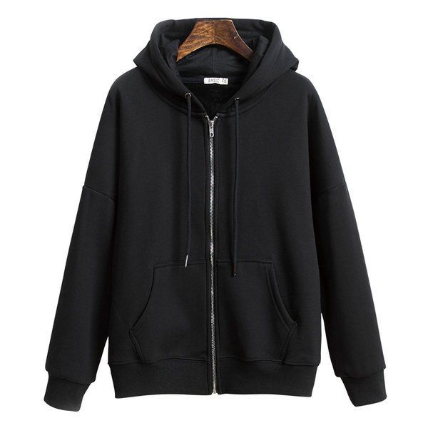 Дамски ежедневен суичър с качулка и закопчаване с цип