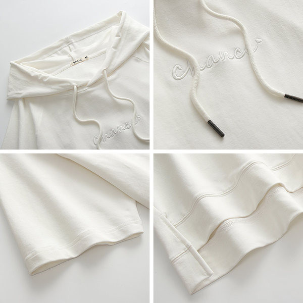 Ženski asimetrični sweatshirt s kapuljačom - više boja