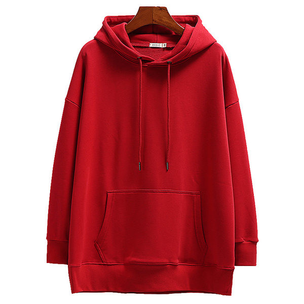 Дамски пролетен суичър с качулка и връзки нов модел