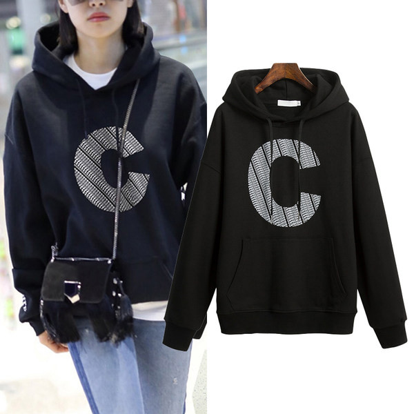 Naiste tepitud kapuutsiga lipsudega dressipluus