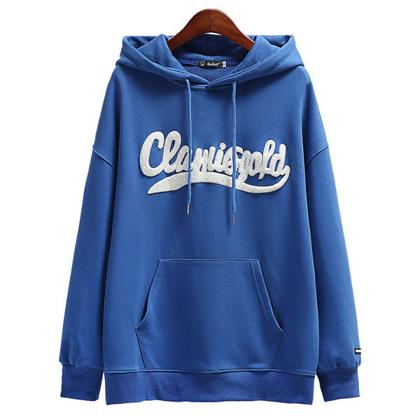 Sportoláshoz alkalmas női pulóver hímzett felirattal