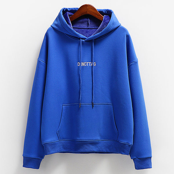 Γυναικείο καπιτονέ φούτερ με κεντημένο κείμενο και κουκούλα