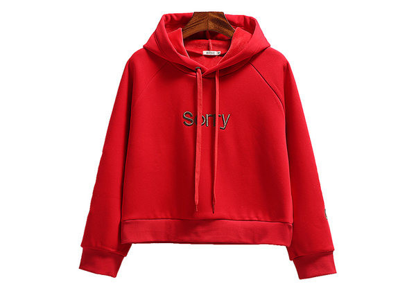 Naiste polsterdatud sügis-talvine kapuutsiga dressipluus tikitud kirjaga