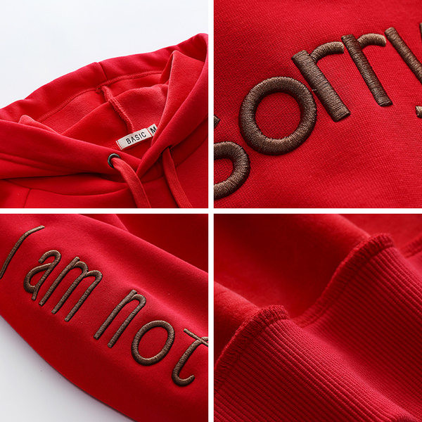 Naiste polsterdatud sügis-talvine kapuutsiga dressipluus tikitud kirjaga