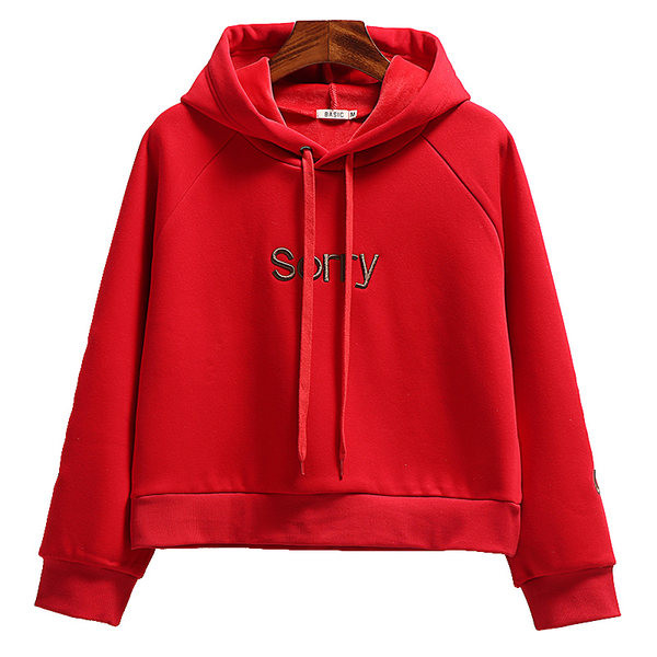 Naiste polsterdatud sügis-talvine kapuutsiga dressipluus tikitud kirjaga