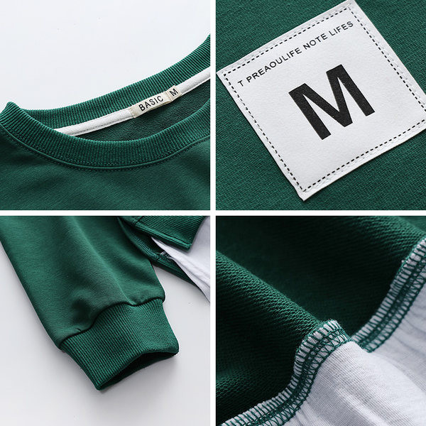 Női bő pulóver béléssel és felirattal