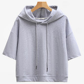 Alkalmi, 3/4 ujjú kapucnis női pulóver