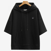 Γυναικείο κοντομάνικο φούτερ με κουκούλα