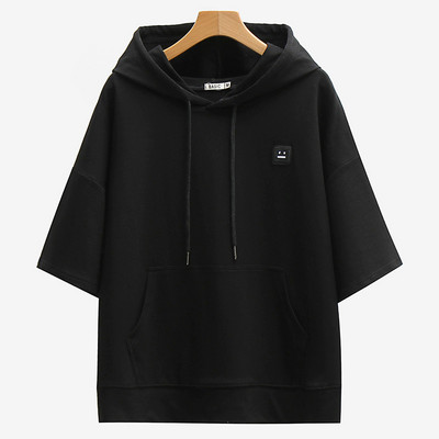 Γυναικείο κοντομάνικο φούτερ με κουκούλα