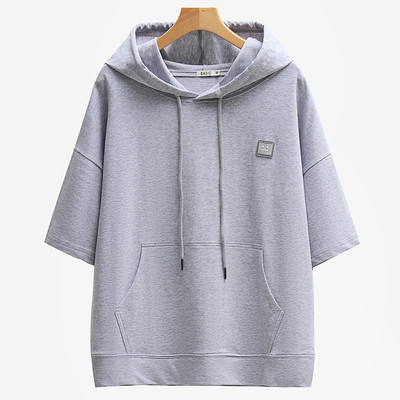 Γυναικείο κοντομάνικο φούτερ με κουκούλα