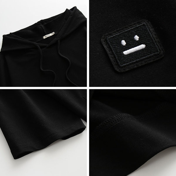 Γυναικείο κοντομάνικο φούτερ με κουκούλα