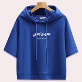 Női nyári pulóver 3/4-es ujjal és felirattal