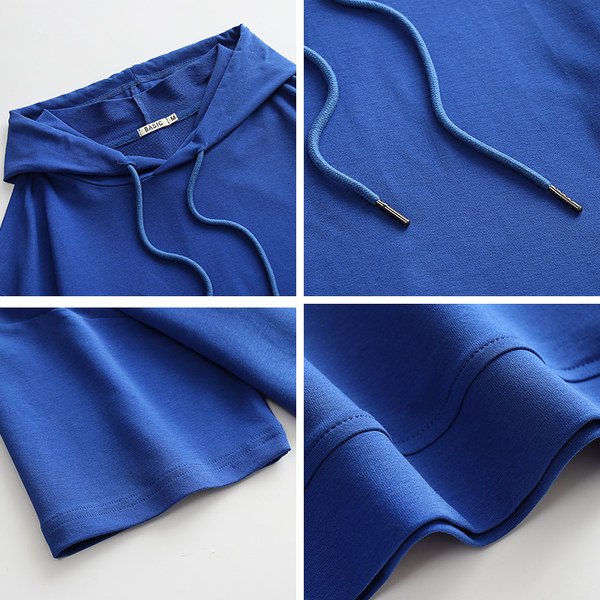 Alkalmi női kapucnis pulóver 3/4-es ujjal