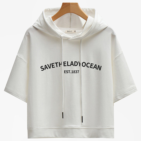 Alkalmi női kapucnis pulóver 3/4-es ujjal